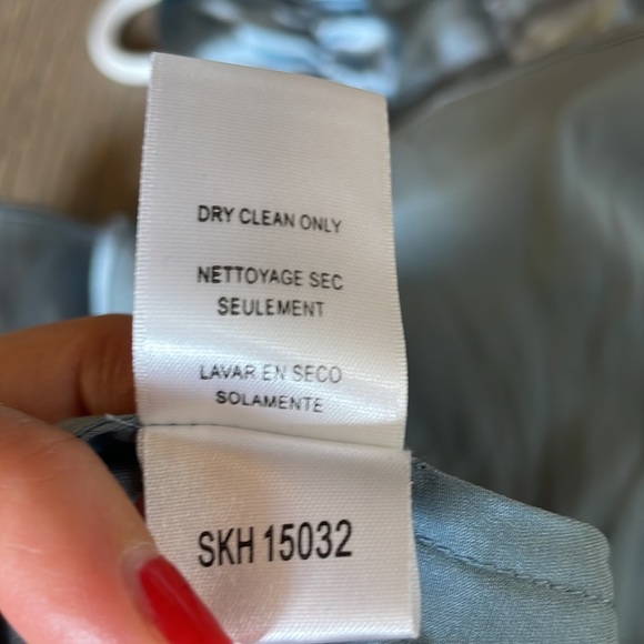 BCBG Silk Ruffle Neck Blue blouse in a size XS - Picture 9 of 9